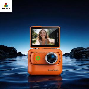 Caméra d'action magnétique compacte mais puissante avec écran réversible 4K HD pour Vlog, caméra anti-tremblement, installation possible n'importe où - Product Image 1