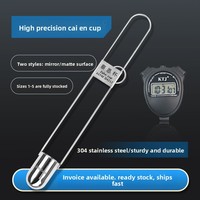 Zahn Cai En Cup's 1/2/3/4/5 No. Recubrimiento de tinta plateada de acero inoxidable Taza de precisión de viscosidad de inmersión líquida OEM