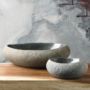 Juego de Fruteros de Piedra de Río Natural para Decoración del Hogar, Tallados a Mano con Interior Pulido - Product Image 1