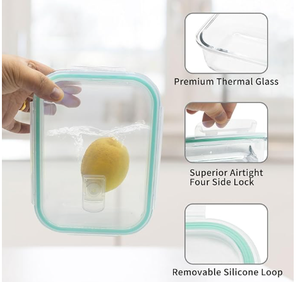 Fiambrera <span class=keywords><strong>de</strong></span> vidrio <span class=keywords><strong>de</strong></span> borosilicato para uso en cocina, contenedor <span class=keywords><strong>de</strong></span> almacenamiento <span class=keywords><strong>de</strong></span> alimentos, fiambrera <span class=keywords><strong>de</strong></span> vidrio para comida - Product Image 6