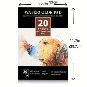 Bloc de <span class=keywords><strong>papier</strong></span> <span class=keywords><strong>aquarelle</strong></span> Intrend <span class=keywords><strong>A3</strong></span> <span class=keywords><strong>300g</strong></span>/m² 20 pages avec réservoir d'eau, pinceau et crayons pour la peinture - Product Image 5