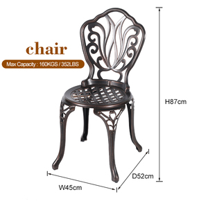 Sedia <span class=keywords><strong>da</strong></span> esterno in alluminio pressofuso staccabile bianca mobili <span class=keywords><strong>tavolo</strong></span> <span class=keywords><strong>e</strong></span> sedia <span class=keywords><strong>da</strong></span> <span class=keywords><strong>giardino</strong></span> in alluminio pressofuso - Product Image 3