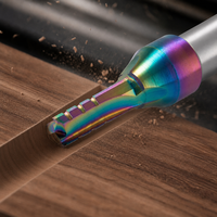 Fraise droite TCT à 3 dents avec revêtement coloré DLC, outil de fraisage CNC pour le travail du bois massif