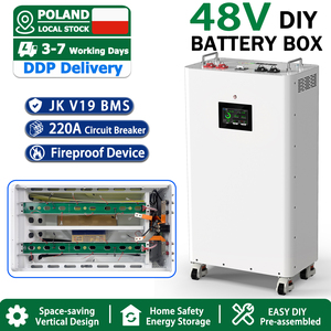 EU Stock Floor Standing 48V <b>Diy</b> <b>Kit</b> JK V19 200A BMS Lifepo4 Battery Box with Wheels CAN RS485 Use for Solar Inverter - Product Image 1