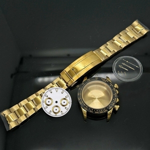 Caja de <span class=keywords><strong>Reloj</strong></span> Multifunción Multicolor en Oro y Oro Rosa, Cristal de Zafiro, Brazalete con Eslabones, Movimiento VK63A, Acero Inoxidable 316L, 29.5mm - Product Image 4