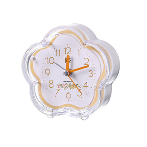 Petal Shape Alarm <b>Clock</b> <b>Mechanical</b> Desktop <b>Clock</b> For Bedroom Student Use Single Sided Green Color 5cm Thickness - Product Image 5