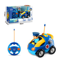 Voitures électriques télécommandées pour enfants les plus vendues, voitures de police télécommandées éducatives à thème de dessin animé, jouets de course