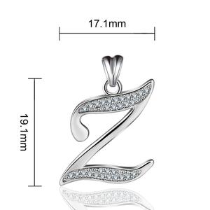 Argent Sterling 925 Lettre <span class=keywords><strong>A</strong></span> À <span class=keywords><strong>Z</strong></span> Initiales Pendentif Collier - Product Image 2