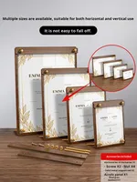 Support de menu personnalisé en acrylique imitation bois A4/A5 pour salons de thé et cafés – Panneau publicitaire de table haut de gamme
