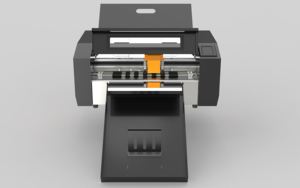 FRONT Venta caliente Máquina de corte digital de hojas automática Cortador de etiquetas con motor paso a paso Cuchillo doble DXS350Pro DH - Product Image 2