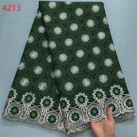 4213 Prix promotionnel Tissu en dentelle suisse voile vert Robes de mariée Vente en gros Robes de mariée Fournisseur d'or Haute qualité