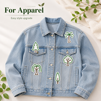 Patchs brodés personnalisés en perles en gros, motif arbre (palme, pin, sapin de Noël), applique en perles de rocaille pour vêtements et sacs, vente directe usine