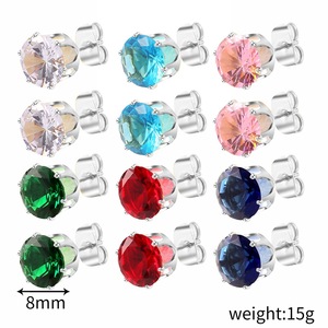 Welwish Offre Spéciale 3 mm à 8 mm 6 <span class=keywords><strong>Paris</strong></span> Ensemble de boucles d'oreilles en acier inoxydable zircon pour femme - Product Image 6