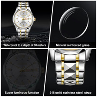 Montre Homme Premium Étanche Tendance Double Calendrier Aiguilles Lumineuses Boîtier en Alliage Quartz Idéale pour Hommes d'Affaires Cadeau