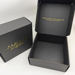 Luxury Wholesale <b>Large</b> Black Cardboard Rigid <b>Boxes</b> with Custom Logo Printed Matt Lamination for Apparel Shipping Packaging - Product Image 1