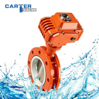 Válvula de Mariposa Motorizada con Brida en U de Hierro Dúctil, Brida RF, Eléctrica de Encendido/Apagado Bidireccional, Sello EPDM, Resistente a Ácidos, para HVAC y Agua