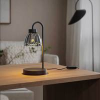 Lampe chauffe-cire électrique à intensité variable avec minuterie, en verre transparent en forme de pot à pétales de citrouille