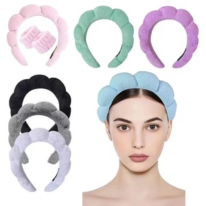 Wholesale Custom Sponge Spa <strong>Headband</strong> For Washing Face Plain Fabric Knot Plastic Hair Band For Girls Hairbands Category - Product Image 2