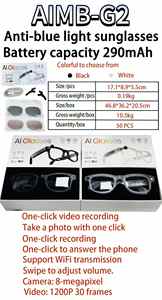 Las mejores gafas inteligentes G2 con cámara de 8MP, grabación de video HD a 1200P, asistente de IA, transmisión WIFI, llamadas manos libres, música y audio inalámbrico. - Product Image 6