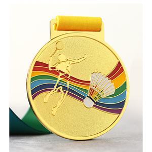 Vente en gros d'usine, conception personnalisée gratuite, médaille sportive en métal, artisanat métallique, souvenir 3D, médaille d'or de badminton - Product Image 6