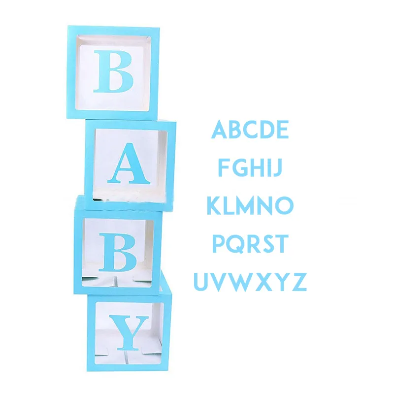 Diy 26 Letters Geslacht Onthullen Feestartikelen Baby Shower Box Decoraties Voor Meisje En Jongen, verjaardagsfeestje Supplies Ballon Blok