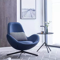Fauteuil en cuir orange multifonctionnel moderne et contemporain avec fonction pivotante et pieds en métal pour hôtel et salon