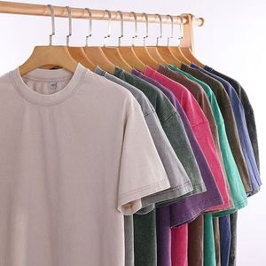 T-shirt pour homme 230g, coupe classique, polyester/coton, délavé, écologique, décontracté, manches courtes, vêtements de sport - Product Image 1