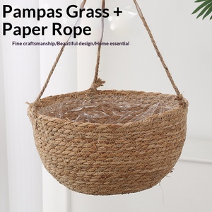 Grand panier à fleurs rectangulaire <span class=keywords><strong>en</strong></span> macramé <span class=keywords><strong>tressé</strong></span>, écologique, pour intérieur et extérieur - Product Image 5