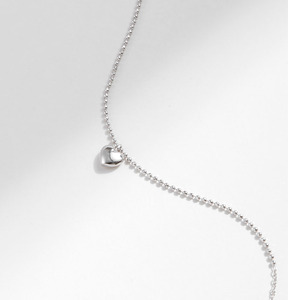 Bracelet à breloques en argent 925, cœur brillant, cœur gonflé, chaîne en argent, minimaliste, à porter tous les jours, bijoux unisexes - Product Image 4