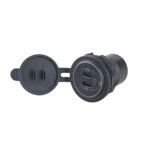 12V 24V 60W Fast Charging Power Outlet Dual Port USB-C PD 30W USB Car Charger <b>Socket</b> for Bus Boat Marine - Product Image 3