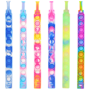 Nuevo ALIVIO DE DESCOMPRESIÓN Fidget Toy Bracelet Usable Push Poping Bubble Sensory Toys Stress Relief Finger Press Muñeca de silicona - Product Image 2