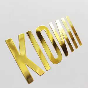 3D наклейки с УФ-переводом персонализированный логотип на заказ блестящие буквы Переводные металлические этикетки наклейки