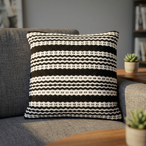 STAR HOMETEX Luxury Striped Handwoven Square Home <b>Cushion</b> Digital Printed Envelop Closure Washable Customizable 75%Wool 25% - Product Image 5