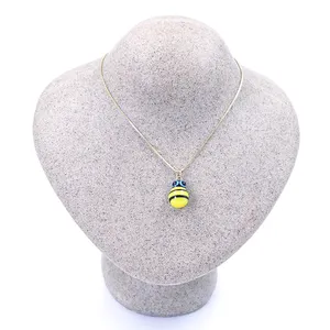 Joyería de mujer Murano Lampwork miniatura cristal Animal abeja cuenta colgante collar