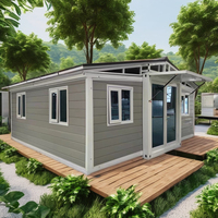 Cabane en rondins préfabriquée pliante en acier Petite remorque Conteneur extensible préfabriqué Maison Unité extérieure mobile Maison Panneau sandwich