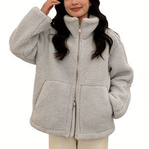 Veste d'hiver oversize en polaire zippée pour femme - Col montant avec poches - Tendance - Product Image 6