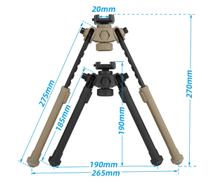 Kính thiên văn đứng Súng tripod có thể điều chỉnh 20mm hợp kim nhôm Tripod chiến thuật - Product Image 1