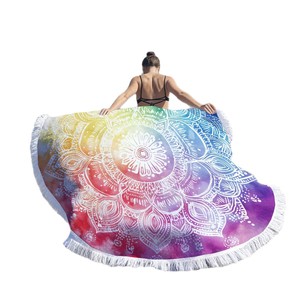 Toalla de Playa Redonda Boho Mandala, Toalla de Microfibra con Flecos, Manta de Playa con Estampado Personalizado, Toalla de Baño Bohemia, Regalo para Viajes de Verano y <span class=keywords><strong>Piscina</strong></span> - Product Image 6