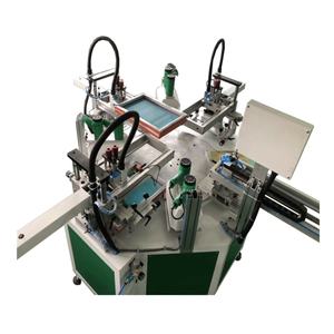 Rotating <b>Table</b> Automatic 3-Color Flat Silk Screen Printers Insole Plastic Panel Screen Printing Machine Label Printer Usage - Product Image 6
