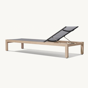 Chaise longue en teck d'extérieur avec <span class=keywords><strong>tissu</strong></span> résistant aux UV <span class=keywords><strong>pour</strong></span> piscine, plage et hôtel - Product Image 3