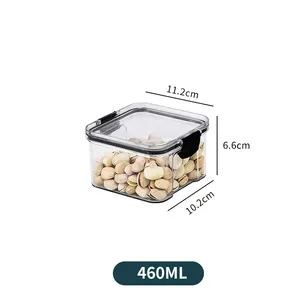 Cozinha dispensador hermético plástico empilhável doces porca frutas cereais grão caixa despensa armazenamento de alimentos a granel seco jar selado com tampas