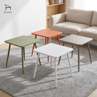 Table carrée en plastique pour salon, style nordique, imperméable et antidérapante, idéale pour patio et chambre à coucher (vente en gros)