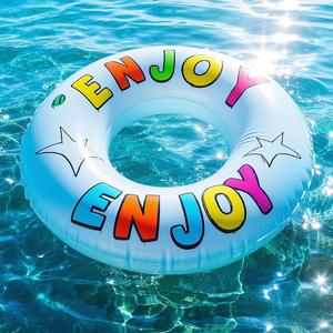 <strong>Custom</strong> Logo Swimming Tube Donut <strong>Pool</strong> <strong>Float</strong> White <strong>Inflatable</strong> Swim Ring Floatie for Kids <strong>Pool</strong> Floater - Product Image 3