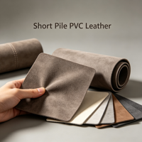 Tissu en vinyle PVC suédé floqué doux Jemery, résistant à l'usure et anti-âge, pour canapé d'intérieur de luxe léger, vente en gros