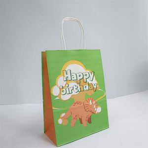 Bolsa de Papel Kraft Blanca de 16*8*22cm con Diseño de Dibujos Animados de Animales para Regalos de Cumpleaños - Product Image 6