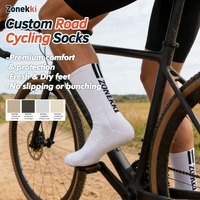 Chaussettes de cyclisme professionnelles personnalisées ZONEKKI, chaussettes de cyclisme sur route athlétiques pour une performance optimale, avec ajustement sécurisé
