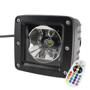 Foco LED Yehsong para vehículos Jeep, 3x3 pulgadas, 20W, luces antiniebla todoterreno tipo cubo con control remoto y retroiluminación RGB - Product Image 1