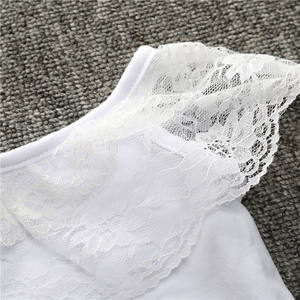 Ensemble de vêtements pour bébé nouveau-né avec col en dentelle, imprimé pour enfants, vente en gros - Product Image 3