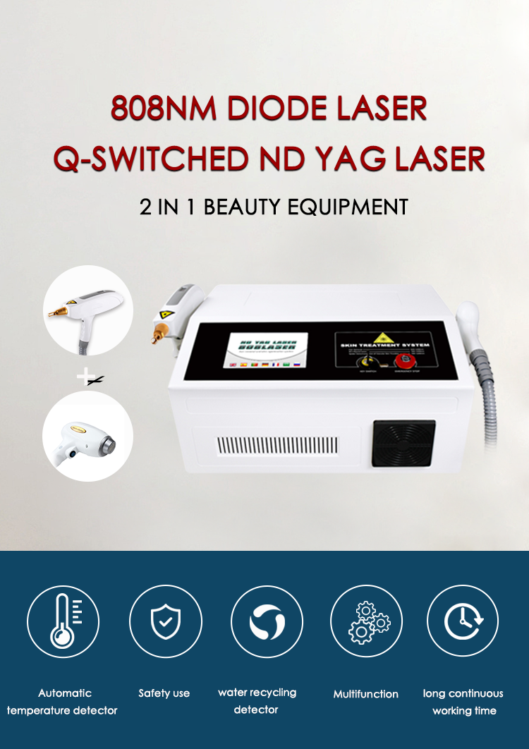 Diode Laser Hair Removal Machine Nd Yag Laser Tattoo Removal Multifunctional