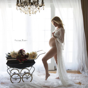 Vestidos blancos sexis de maternidad, <span class=keywords><strong>vestido</strong></span> elegante de encaje para sesión de fotos de embarazadas, accesorio de fotografía para mujeres embarazadas, gran oferta - Product Image 4